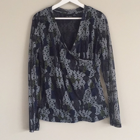 Sheer V Neck Blouse - Picture 1 of 4